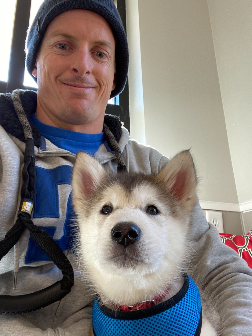 Sean with dog